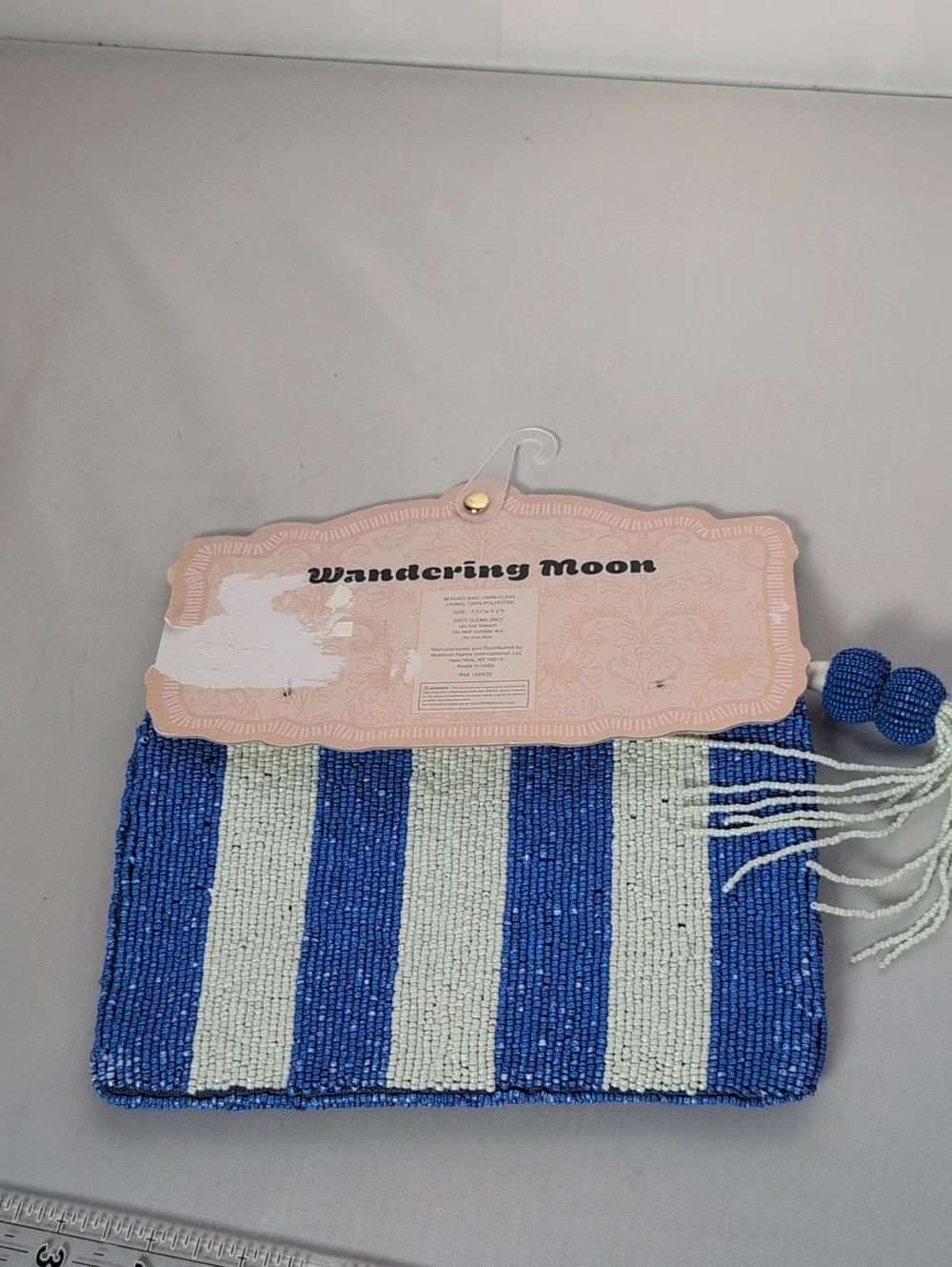 Wandering Moon Hand Beaded Cat Mom Zipper Travel Pouch